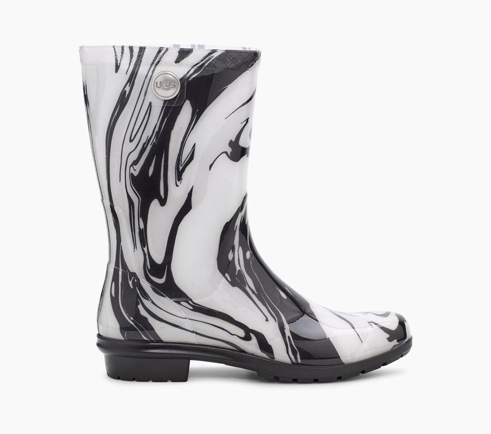 Ugg Rain Boot Womens - Ugg Sienna Marble Black / White - 064IOSBKA